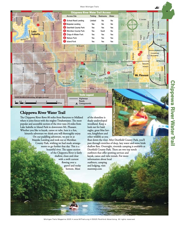 Michigan Trails Magazine Trail Map